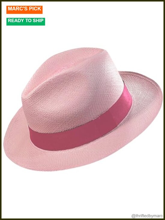 Handmade Straw Fedora Panama Hat with UPF 50+ Sun Protection